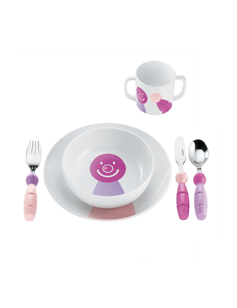 Service Billo Assiette Plate Assiette Creuse Verre Couverts Pour Enfant Couleur Violet Art De La Table Parlapapa