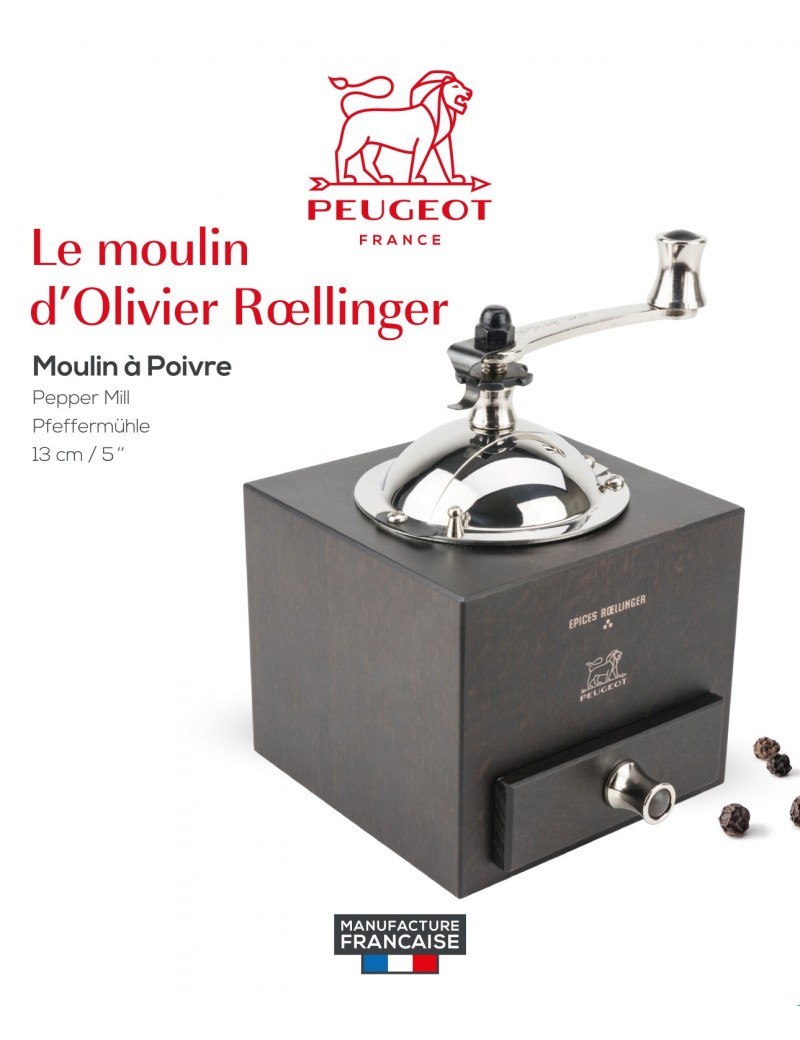 Peugeot Moulin à poivre Roellinger chocolat 13 cm, Chocolat, 13 cm