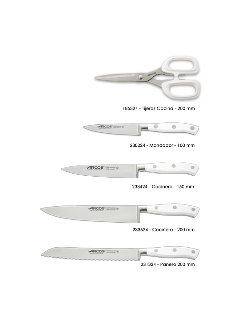 Bloc à Couteaux 4 pièces (3 Couteaux + 1 paire de Ciseaux